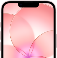 Un iPhone 17e rosa chiaro con Ceramic Shield 2 mostrato parzialmente di fronte, si nota lo sfondo con l’immagine di un fiore rosa